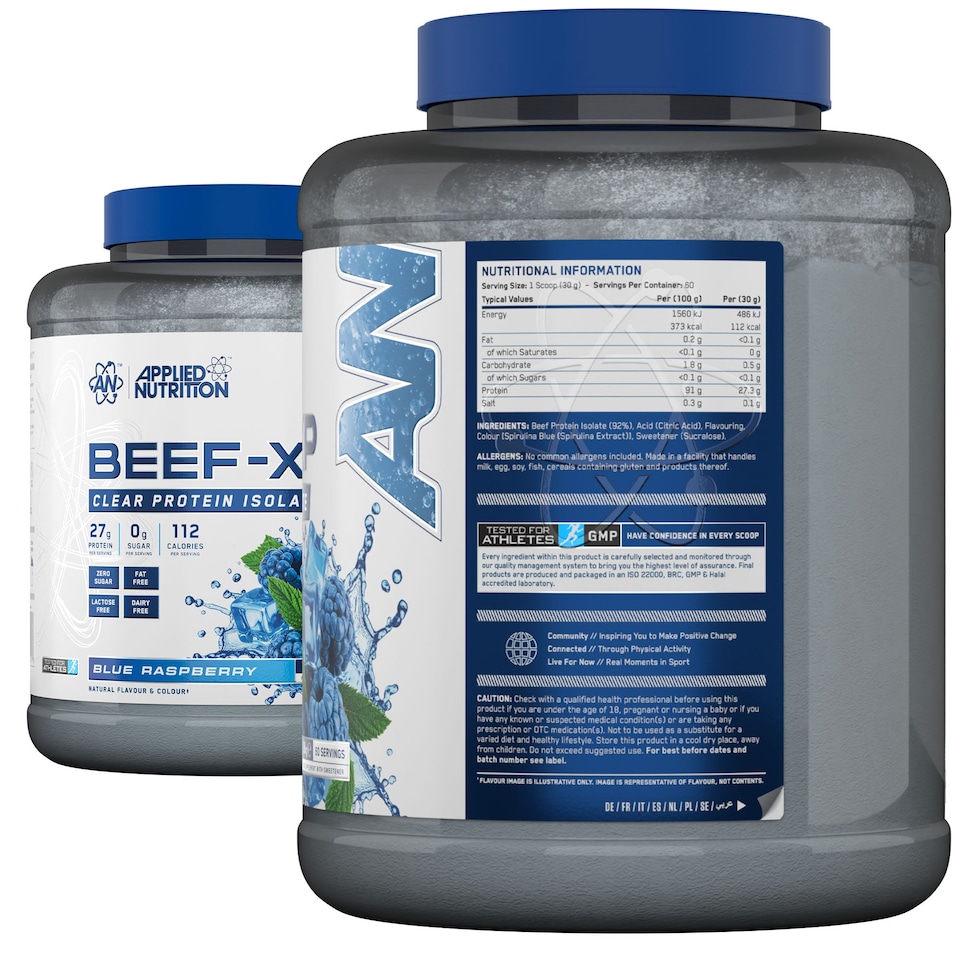 image 1 of Applied Nutrition Beef-XP Clear Protein Isolate Powder - Blue Raspberry - 60 Servings