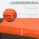 image 5 of Outsunny 3 Pieces Rattan Bistro Set with Tempered Glass Table Orange