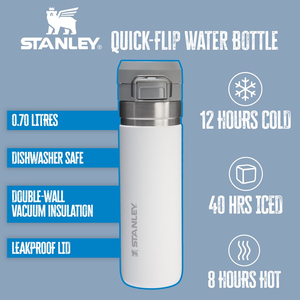 image 1 of Quick-Flip Water Bottle 0.7L | White | White | 700ml