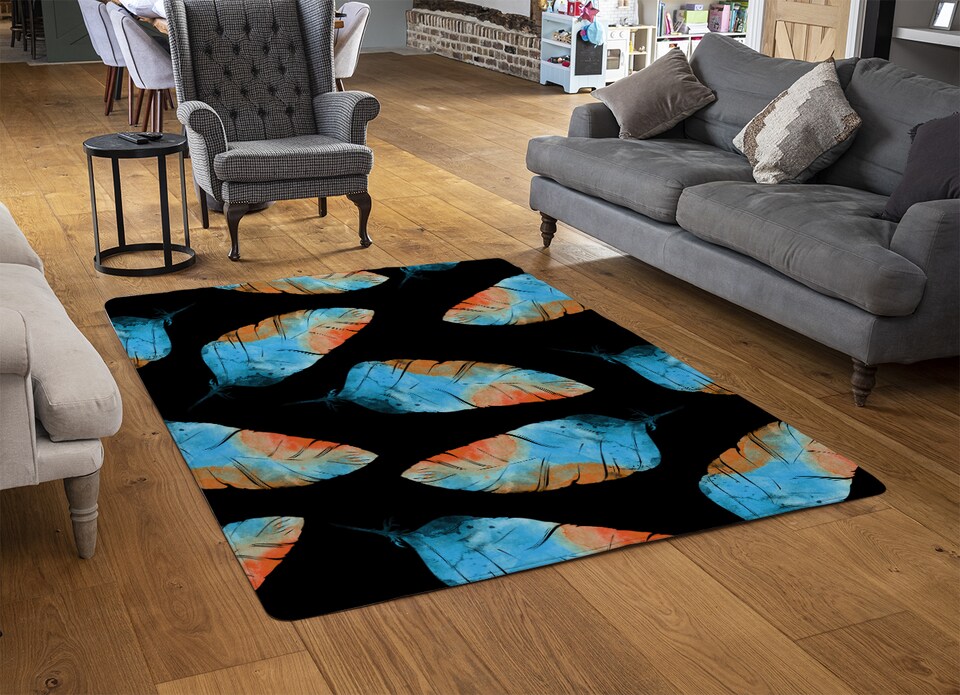 image 1 of Imprints Boho Feathers Rug | Multi