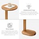 image 6 of Nora C-Shaped Solid Mango Wood Sofa Side Table for Living Room
