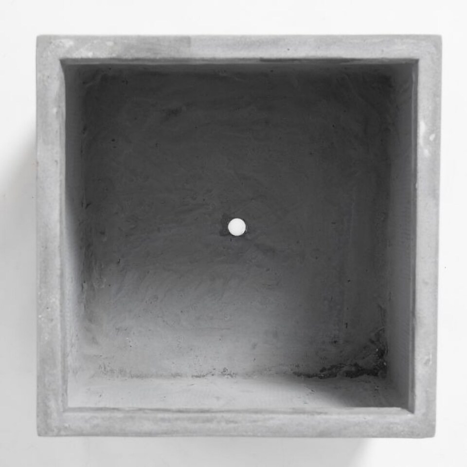 image 1 of Primrose Cement Finish Grey Fibrecotta Square Cube Outdoor Planter 40cm