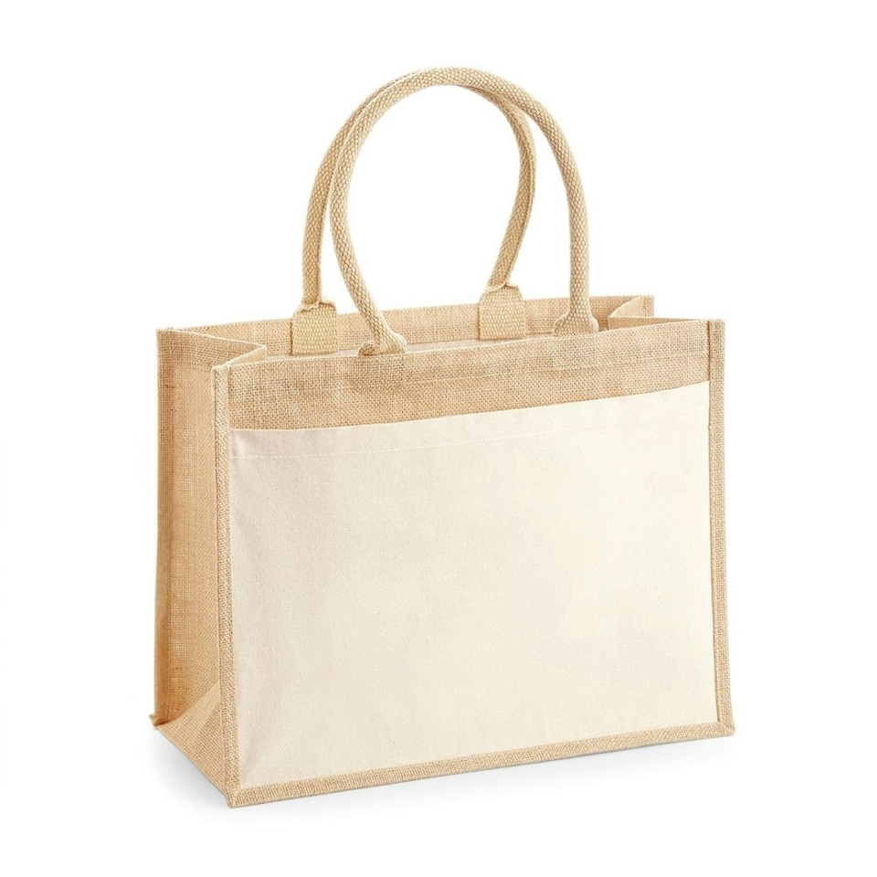 Westford Mill Jute Pocket Shopper - Natural - One Size | Multi