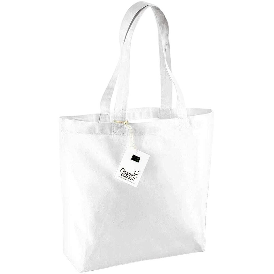 Westford Mill Organic Cotton 16L Shopper Bag - White - One Size White