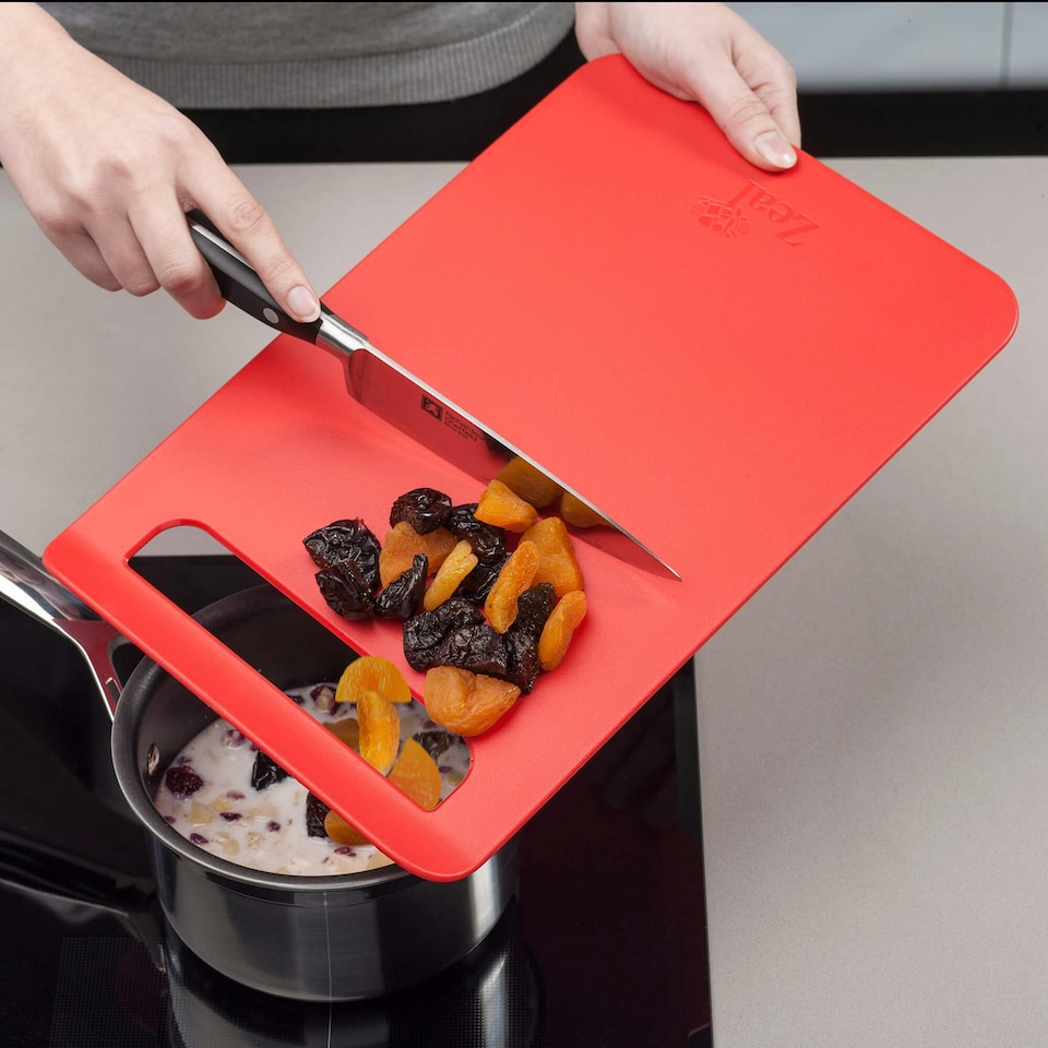 image 1 of Zeal Slim Straight to Pan™ Chopping Board, Large | Red | Red