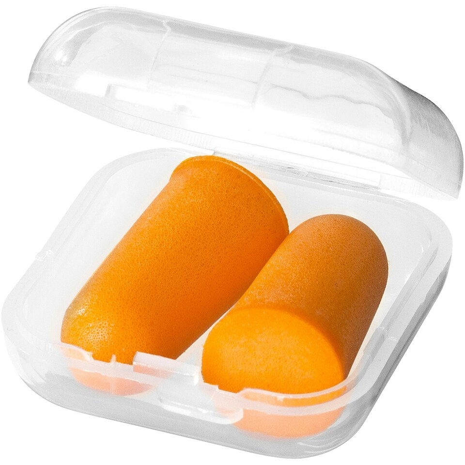 Bullet Serenity Earplugs In Case - Orange - 3.5 x 3.5 x 1.5 cm