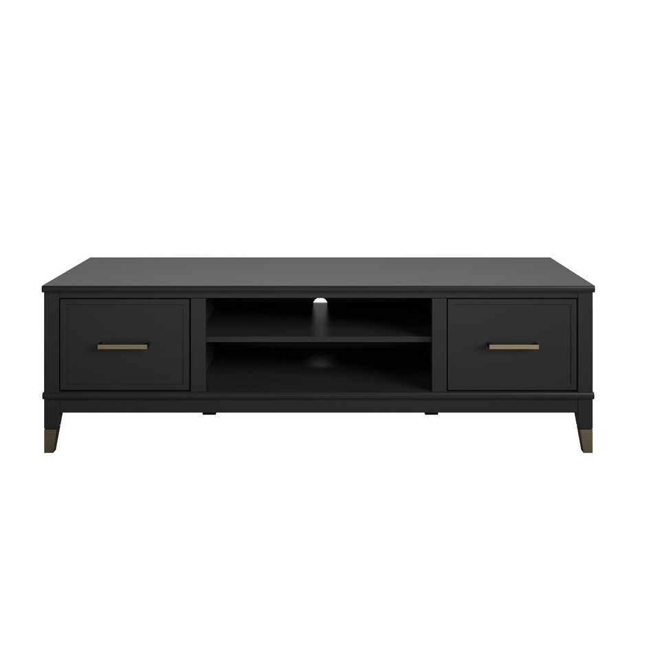 image 1 of Westerleigh TV-Stand with Doors in Black Black | BLACK
