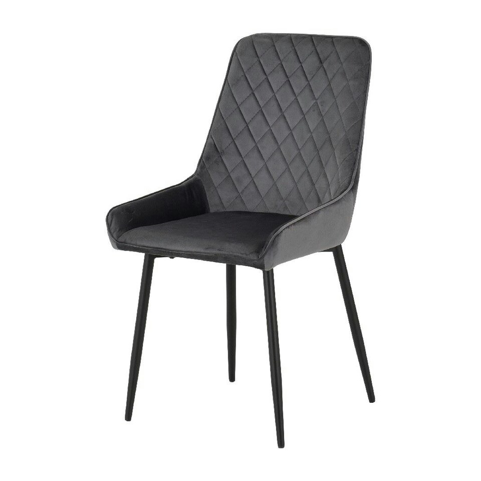 image 1 of Athens Dining Set with 4 Avery Velvet Chairs Grey | Concrete Effect/Grey