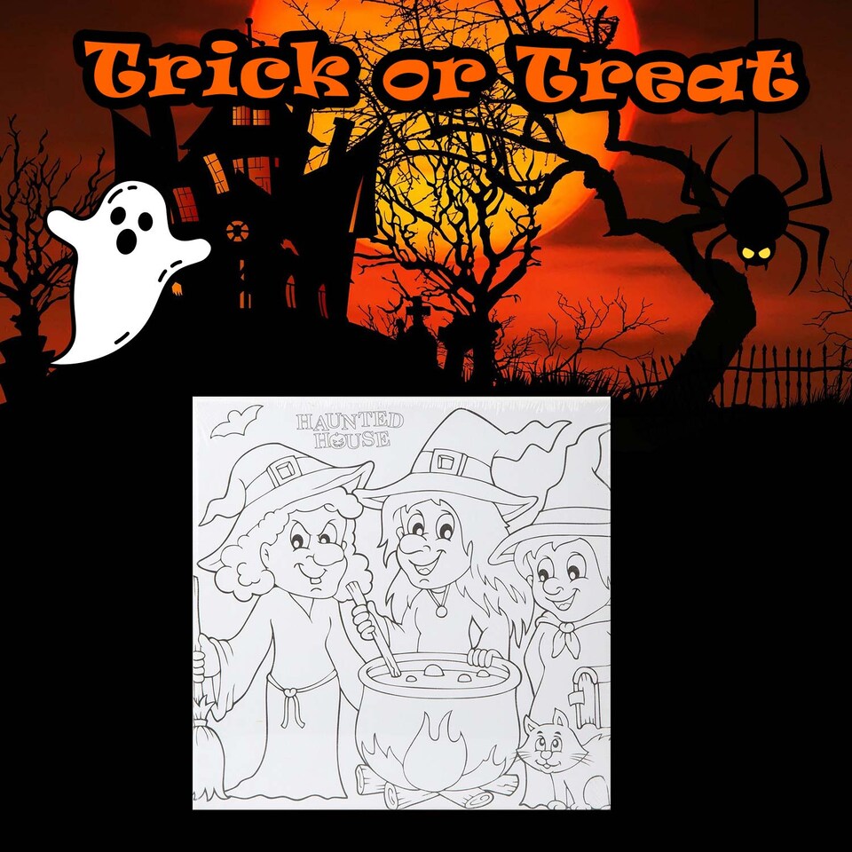 image 1 of vfm-estore Halloween Canvas Craft Accessory - Witch Design, 25cm