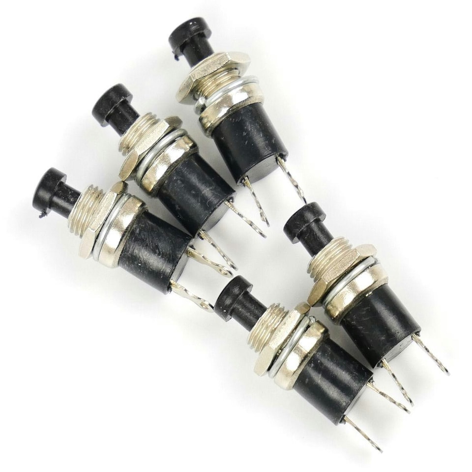 image 1 of Gaugemaster Electric Black Push to Make Switches (5)