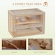 image 2 of PawHut 2 Levels Wooden Hamster Cage Mice Rodents Hutch Small Animals