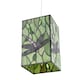 image 5 of Green Stained Glass Dragonfly Rectangular Tiffany Pendant Light Shade | Green | Green | 1