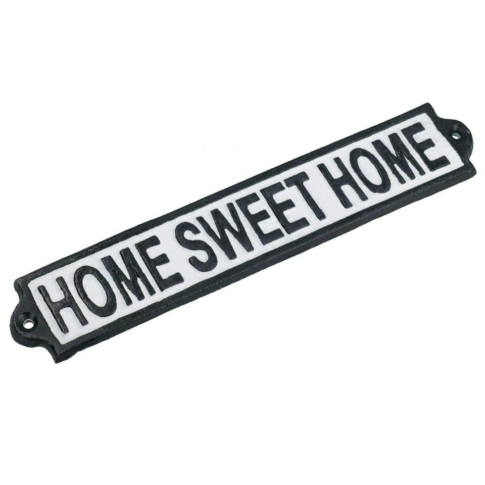 image 1 of Home Sweet Home Cast Iron Sign Plaque Door Wall House Gate Post Yard Hall