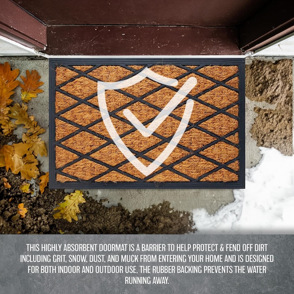 image 1 of Home Entryway Heavy Duty Non Slip Door Mat Panama Home Welcome Coir
