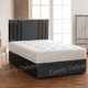 image 1 of Black Plush Velvet 4ft Small Double Ottoman Divan Foot Lift Bed Set