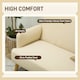 image 4 of HOMCOM 2 Seater Sofa, Small Sofa Couch with 21cm Thick Padding and Wood Legs, Modern Velvet Feel Fabric Loveseat for Living Room, Bedroom, Home Office, Cream White