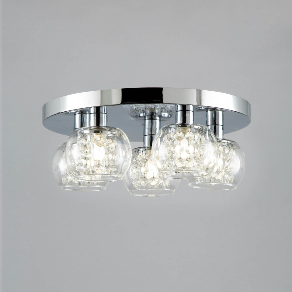 image 1 of BHS Lucia Flush Ceiling Light, Chrome
