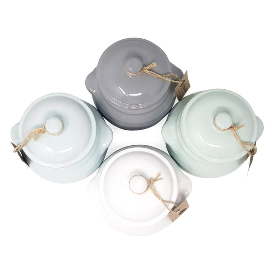 image 1 of Verano Spanish Ceramics Rustic Pastel Storage Jar - 15cm Grey Set of 3