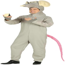 Fancy Dress Adult Grey Mouse Onesie - M