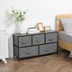 image 8 of HOMCOM Chest of Drawers, 5 Drawer Fabric Dresser for Bedroom, Dark Grey
