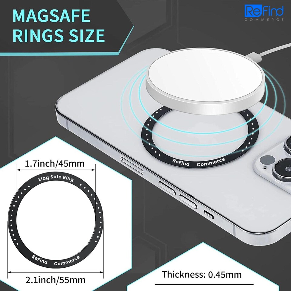 image 1 of 6pcs MagSafe Ring for Phone Conversion Wireless Charger & Wallet