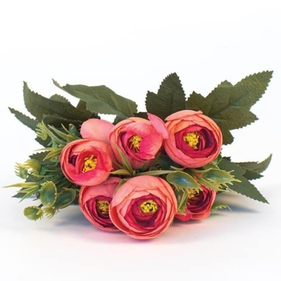 image 1 of Dusky Pink Ranunculus Bush Artificial Flower Decoration 31cm
