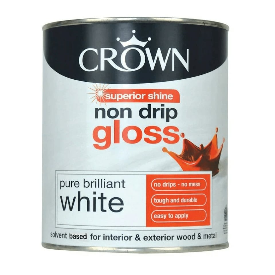 image 1 of Crown Non-Drip Gloss - Pure Brilliant White, 750ml N/A