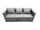 image 4 of Fimous Rattan Garden Furniture Dining Set 9-seater Patio Coffee Table Sofa Set with 2 Side Tables 2 Small Stools Dark Grey Mixed