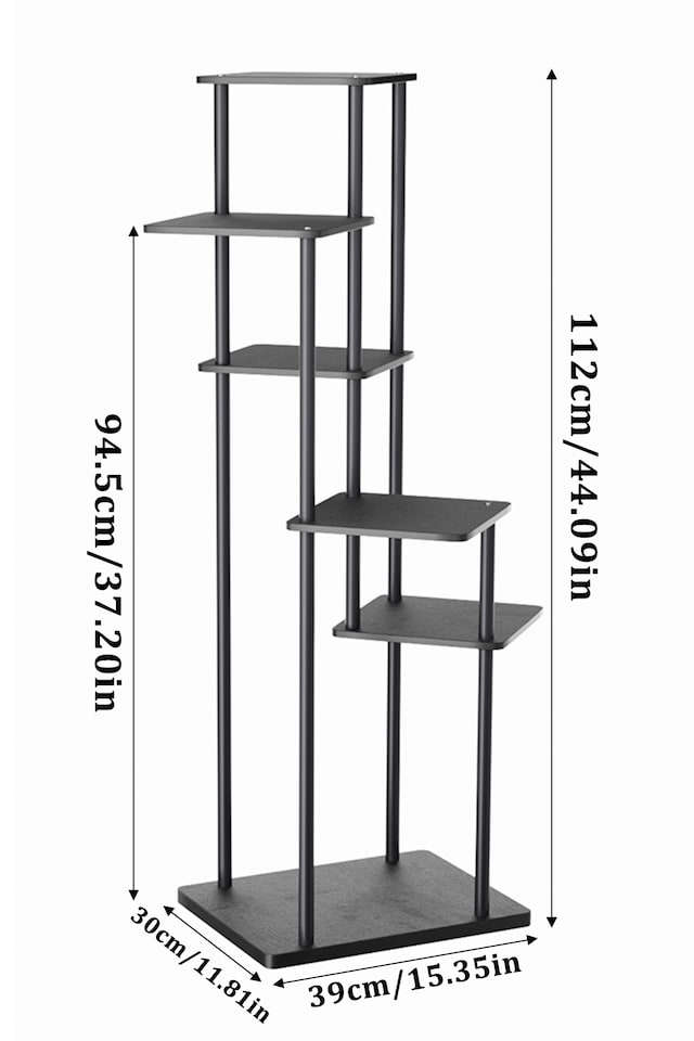 image 1 of Living and Home 6-Tier Modern Plant Stand Shelf Plant Display Rack | Black | 6 Tiers