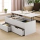 image 1 of Wooden Coffee Table With Lift Up Top and 2 Large Storage Drawers Bruges | White