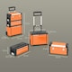 image 3 of HOMCOM 3-Tier Tool Box with Wheels, Stackable Steel Toolbox | Orange