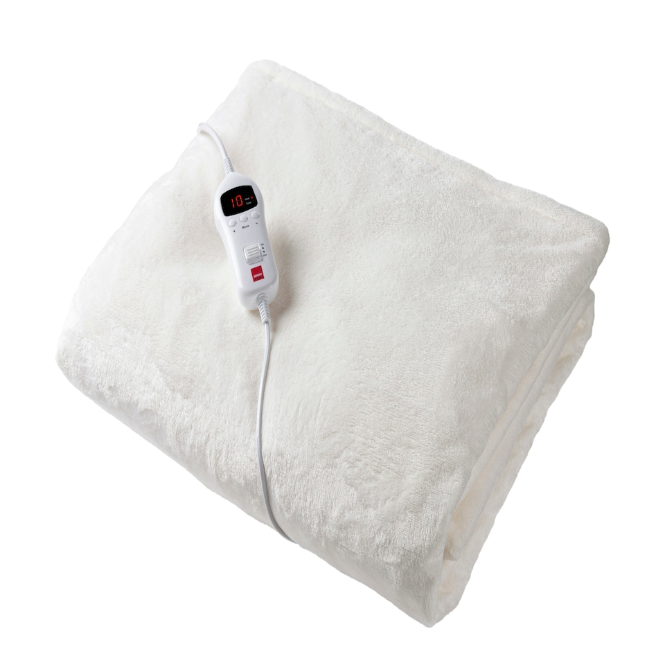 image 1 of Sensio Home Luxury Heated Throw Electric Blanket, Flannel Fleece, 10 Heat Settings & Timer Digital Remote