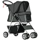 image 1 of PawHut Pet Stroller Carrier Foldable Deluxe Walk Travel Dog Dark Grey