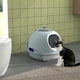 image 7 of PawHut Futuristic Capsule-Shaped Cat Litter Box w/ 2 Doors Scoop Drawer Blue