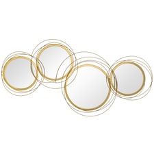 HOMCOM Metal Wall Art Decorative Mirror Decor Modern Wall Sculpture 