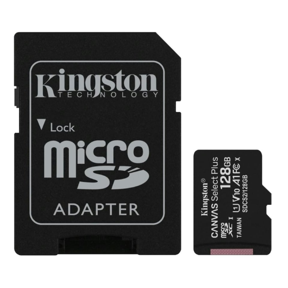 image 1 of Kingston 128GB Canvas Select Plus MicroSDXC Memory Card + Adapter