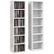 image 1 of HOMCOM 204 CD Media Display Shelf Unit Set of 2 Blu-Ray Tower Rack w  Adjustable Shelves Bookcase Storage Organiser, High Gloss White