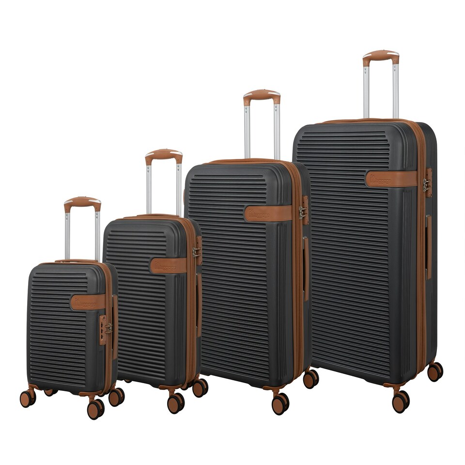 image 1 of IT Luggage Clarify Charcoal 4pc Suitcase Set with TSA Lock Grey