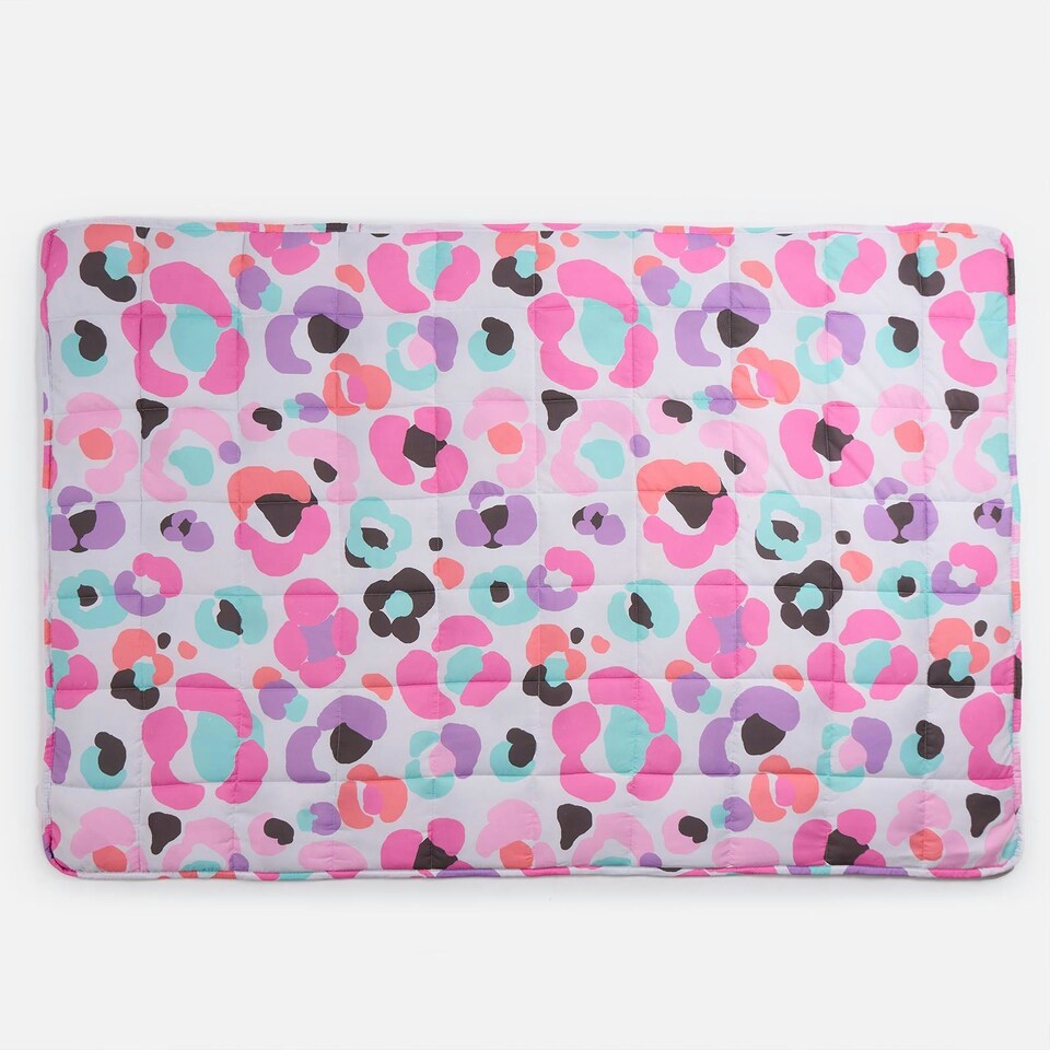 image 1 of OHS Kids Reversible Leopard Print Sensory Stress Relief Weighted Blanket 3kg, 100x150cm - Multi
