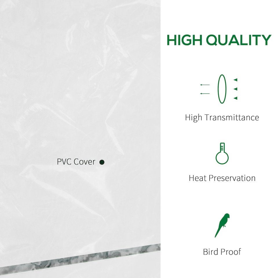 image 1 of Outsunny Walk In Greenhouse Garden Clear PVC Frame Shelves Reinforced Plant Grow