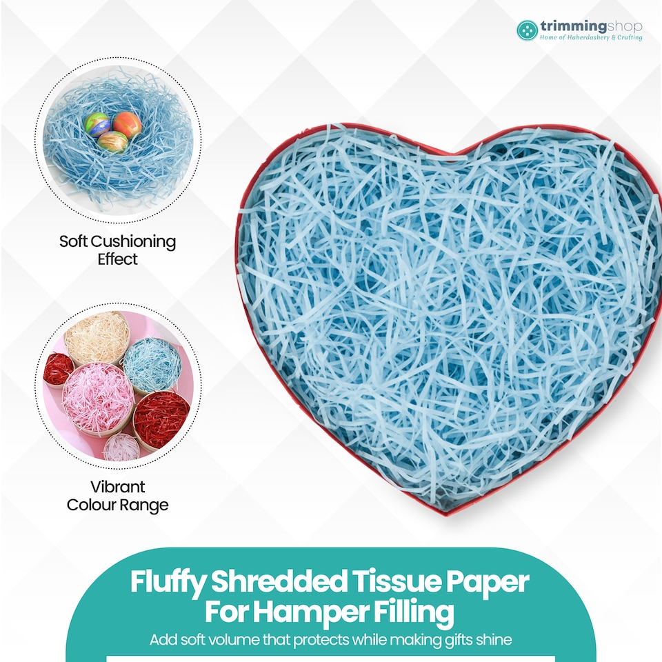 image 1 of Shredded Tissue Paper, Decorative Gift Packaging Hamper Filler - 200G