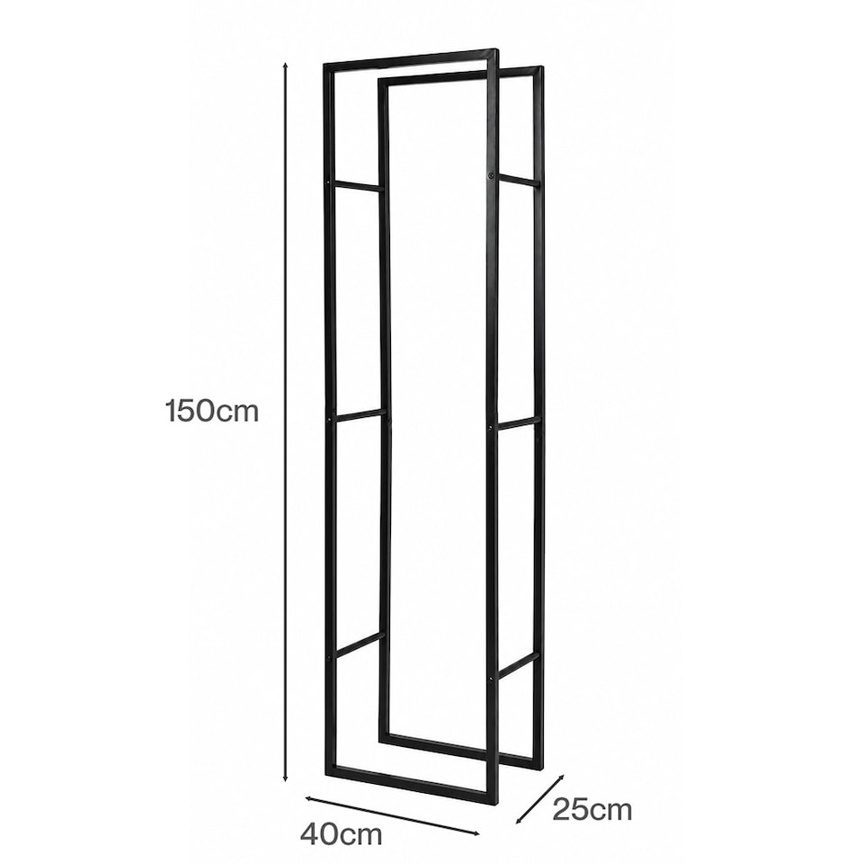image 1 of Levede Firewood Rack Steel Outdoor Storage Log Holder Fireplace 40 x 25 x 150cm