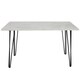 image 2 of Grey Dining Table with Hairpin Legs, Bench & 4 Grey Velvet Chairs Set for Kitchen & Dining Room Grey