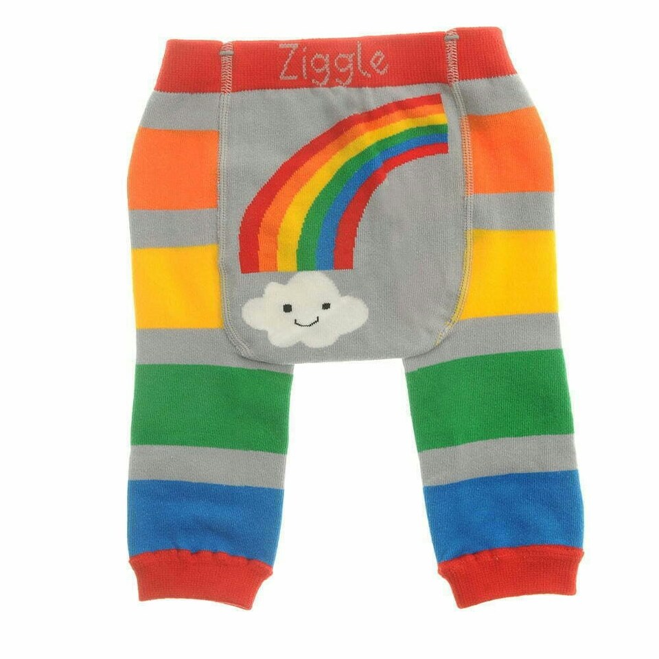 image 1 of Ziggle Rainbow Knit Leggings 0-6 months