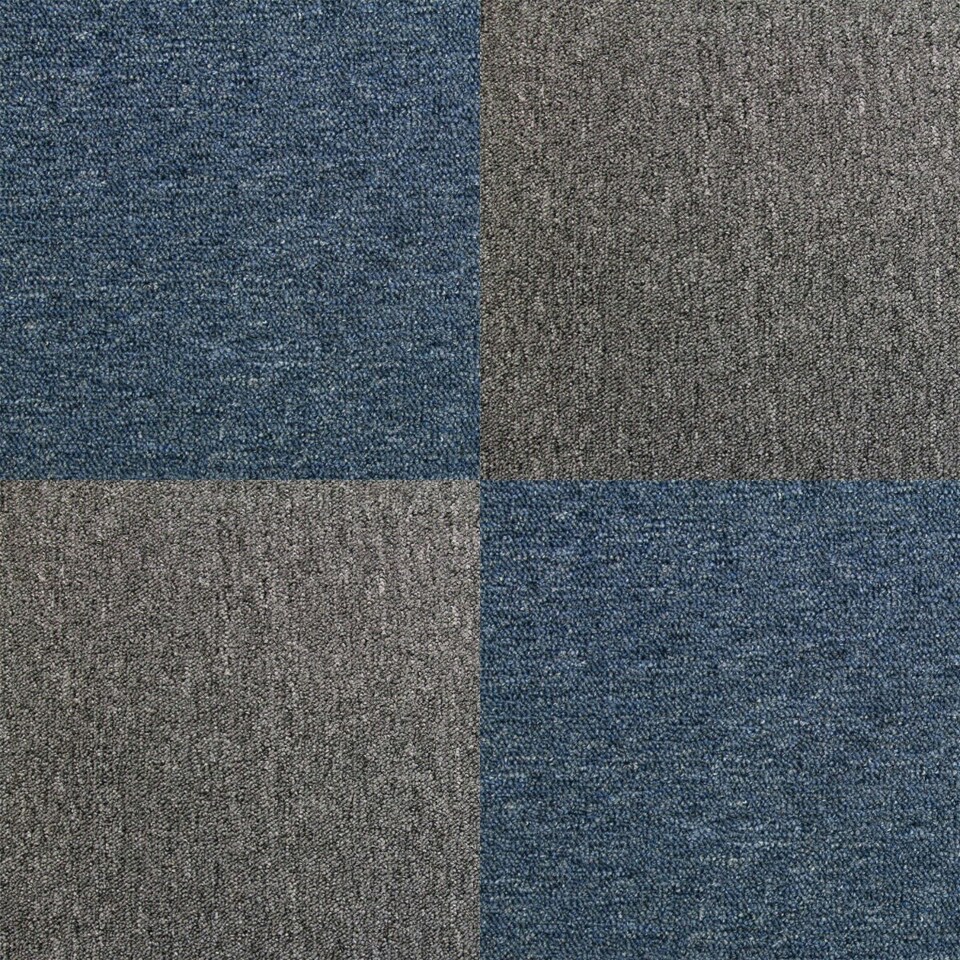 image 1 of 40 x Carpet Tiles 10m2 / Storm Blue & Anthracite Blue