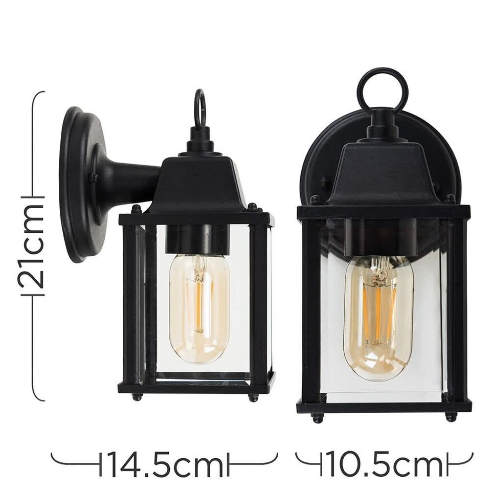 image 1 of ValueLights Black Allgreave Outdoor Wall Lantern and Warm White Bulb