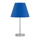 image 1 of Chrome Stick Table Lamp with Royal Blue Fabric Shade Chrome | Blue