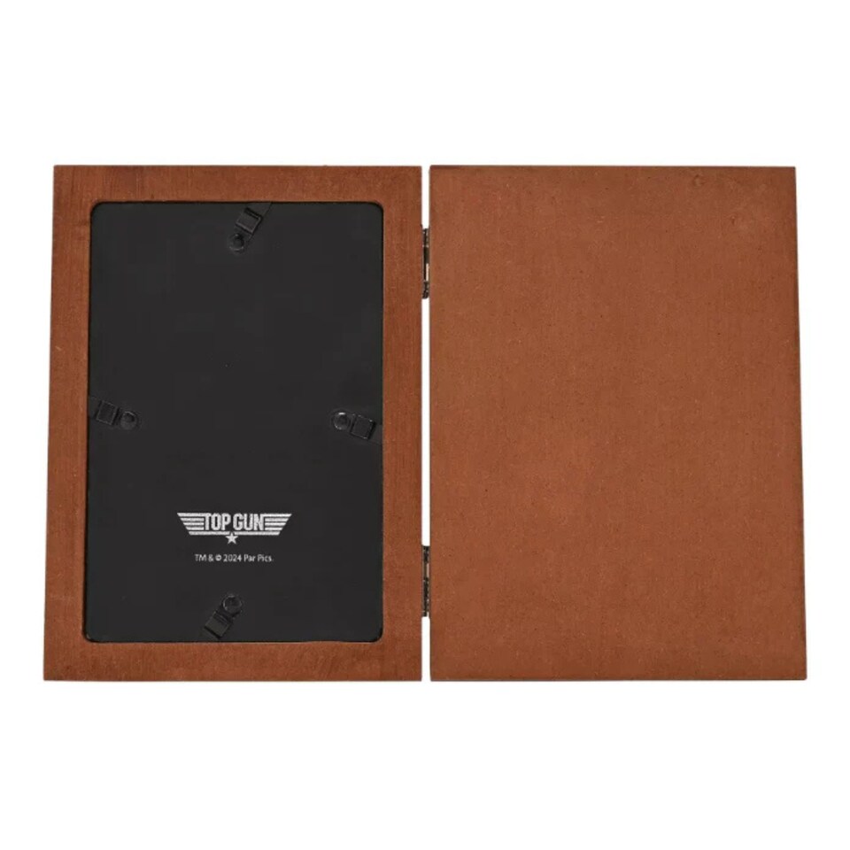 image 1 of Top Gun Top Dad Folding Photo Frame Brown