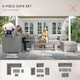 image 7 of Outsunny 6PC PE Rattan Corner Sofa Set Outdoor Conservatory Furniture w/ Cushion