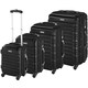 image 1 of Suitcase Set of 4 ABS Hard Shell Luggage Travel Trolley 4 Wheel Lightweight Telescopic Handle | Black | black | 1